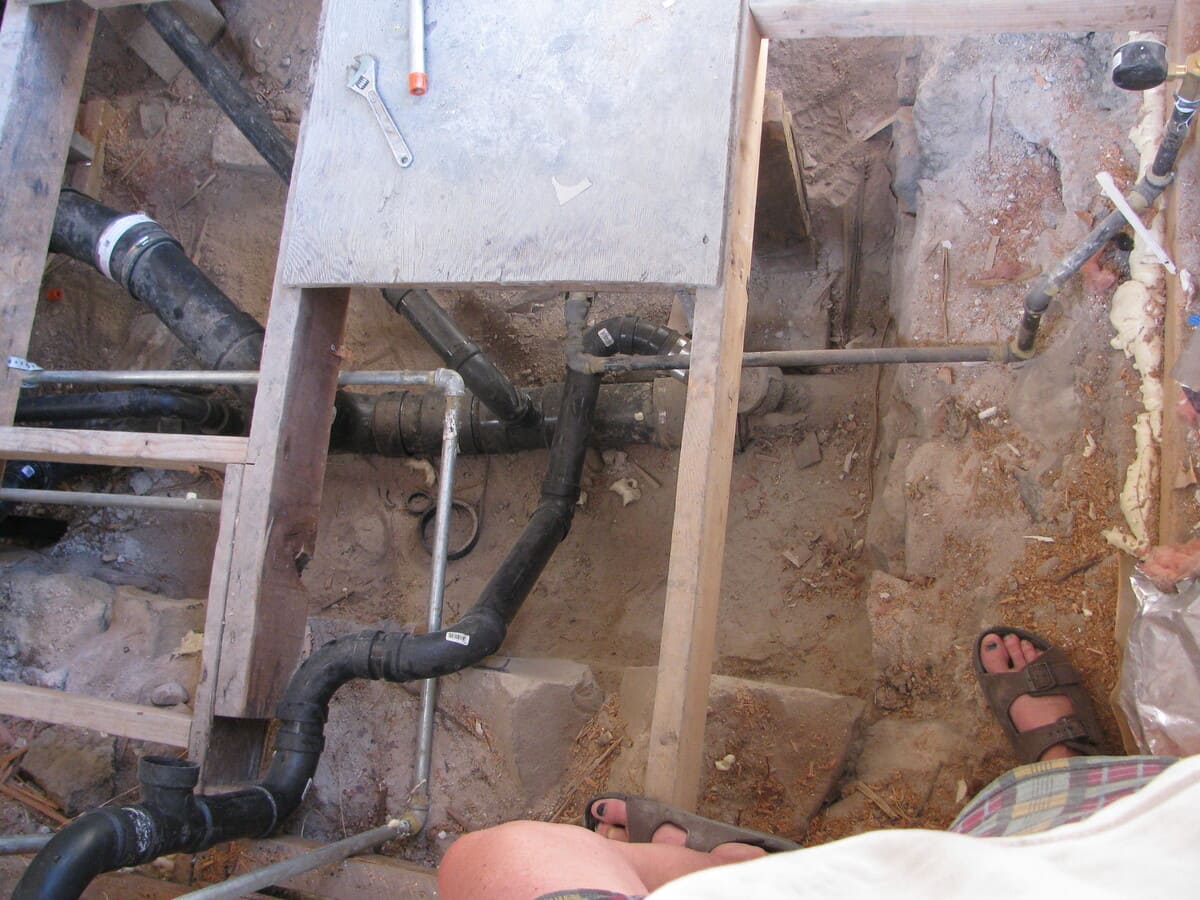 plumbing on concrete slab